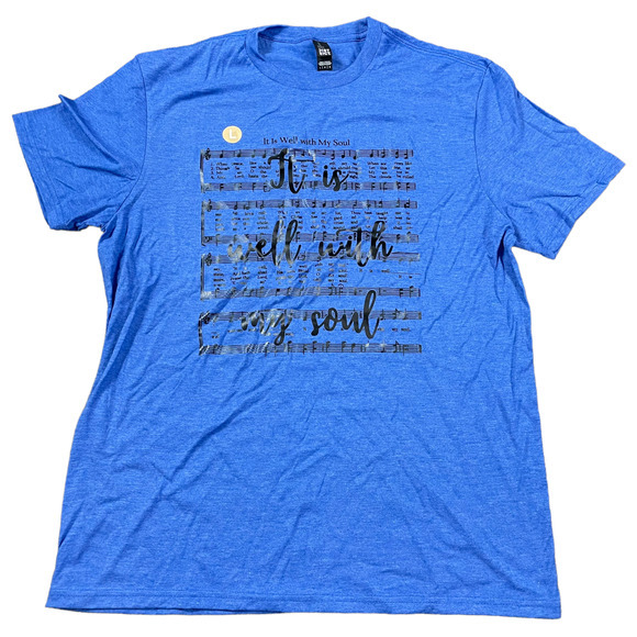 Custom Made Tshirt Blue Size Large - Picture 1 of 4